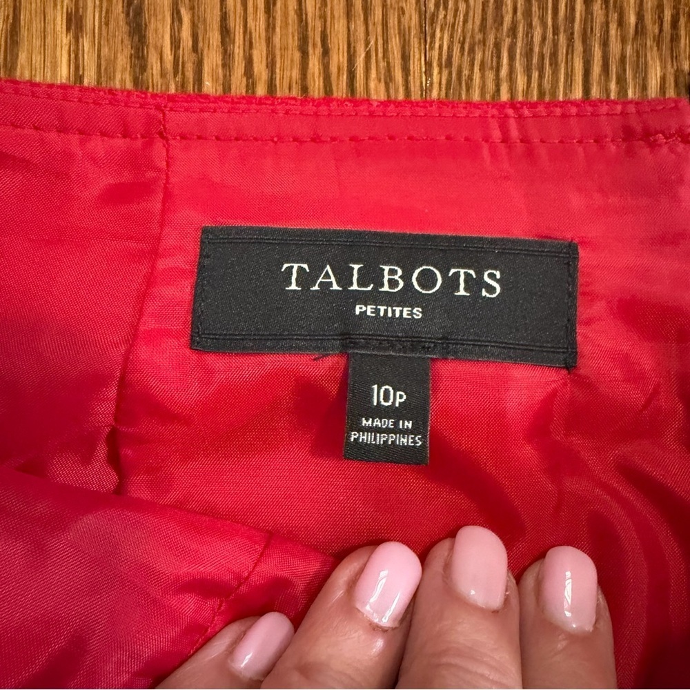 Talbots Petite Red Pencil Skirt Wool Blend Size 10P - Picture 2 of 7